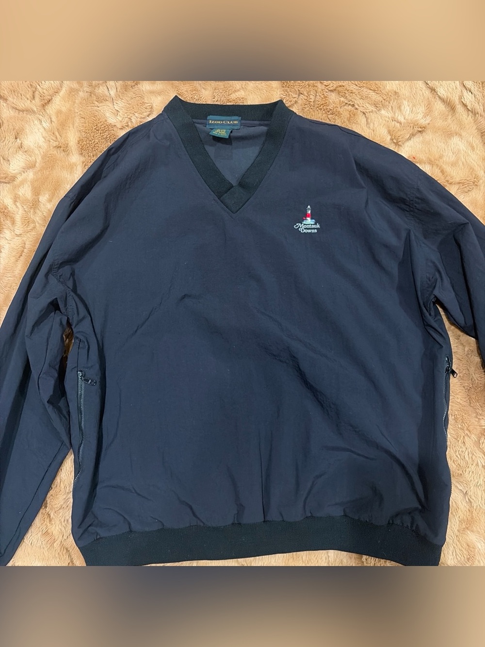 Montauk Downs Golf Pullover Izod Club Vintage 90s Embroidered Large Lighthouse